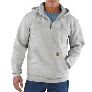 Vintage Carhartt Light Gray Men's Hoodie Sweatshirt